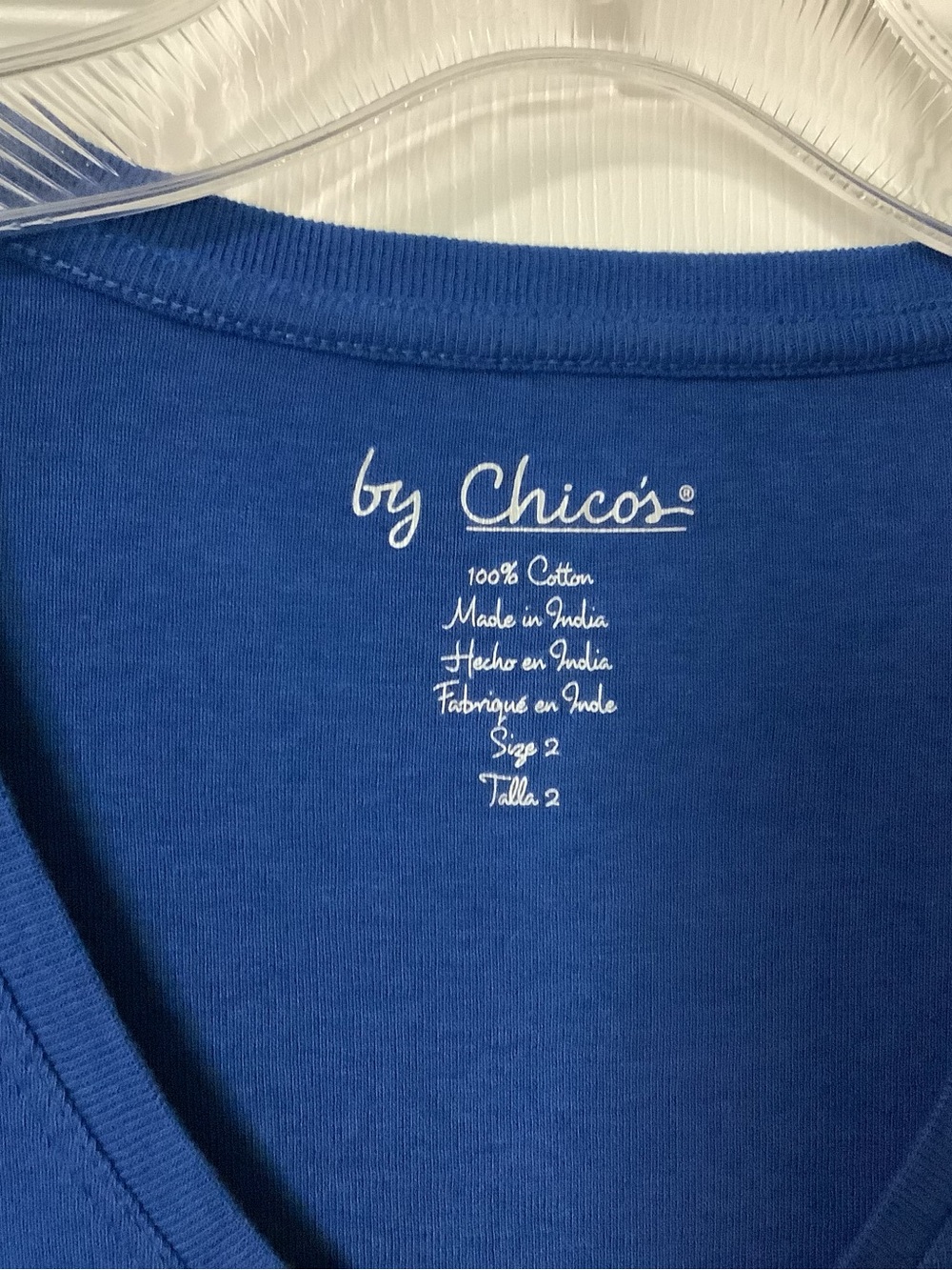 Chico's Tee Top 2 L Blue - Picture 3 of 5